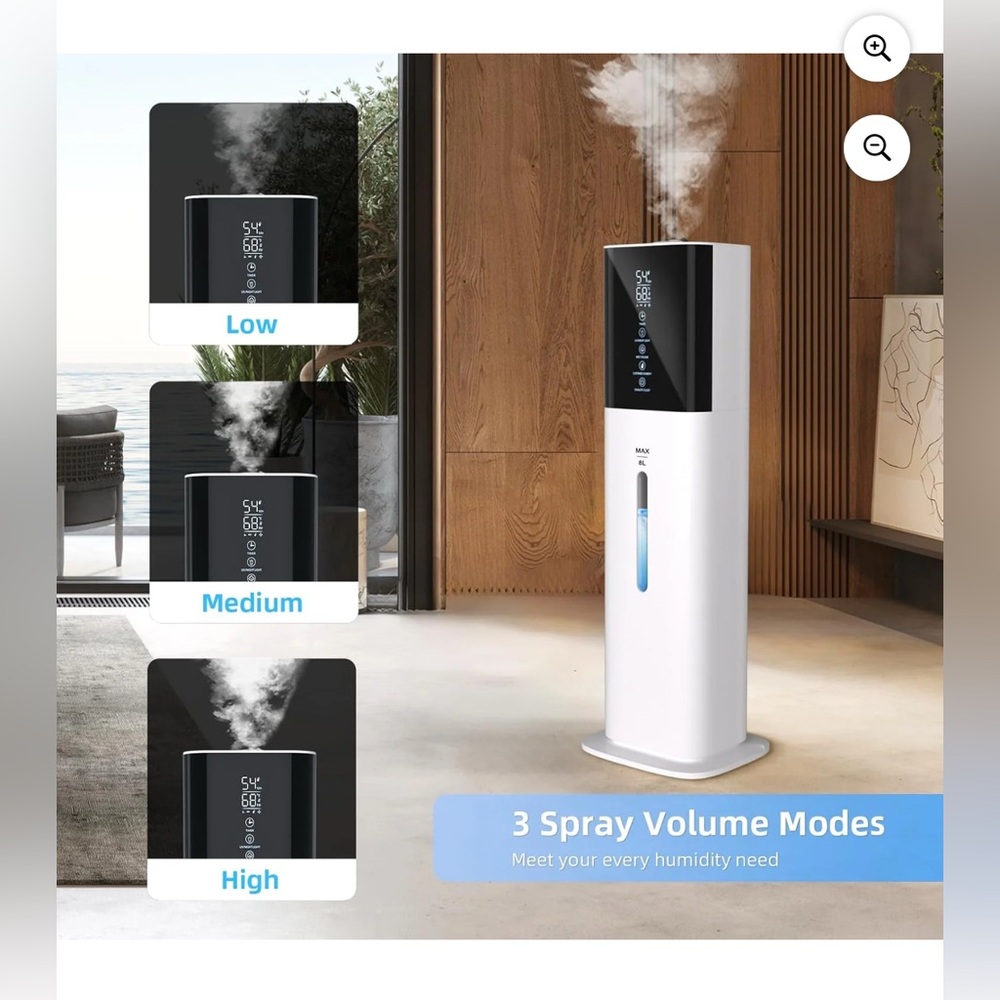 Hiswelle Humidifier H785 (2.11Gal) 8L For Large Room W/ Timer